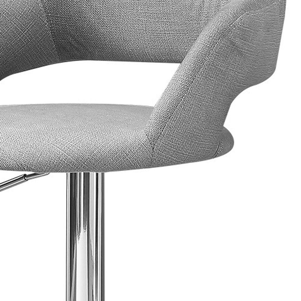 Light Gray and Silver Metal Low Back Bar Chair