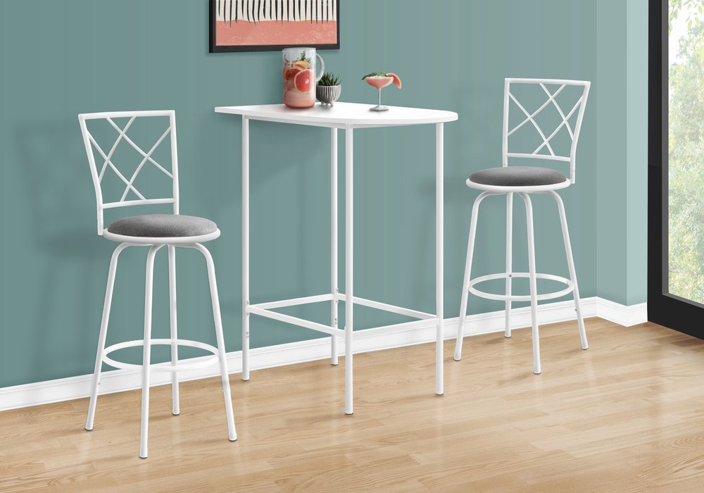 24" White Free Form Manufactured Wood Bar Table