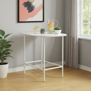 24" White Free Form Manufactured Wood Bar Table