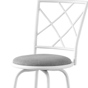 Set of Two 28" Gray and White Metal Bar Chairs