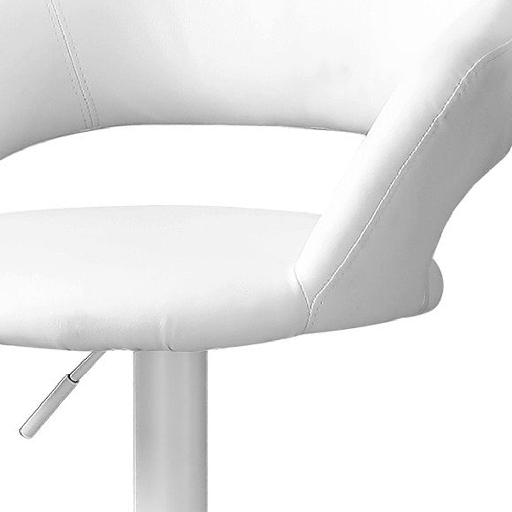 White Metal Low Back Bar Height Bar Chair