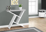 36" Gray and White Abstract Console Table With Shelves