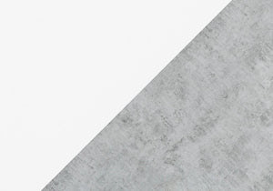 36" Gray and White Abstract Console Table With Shelves