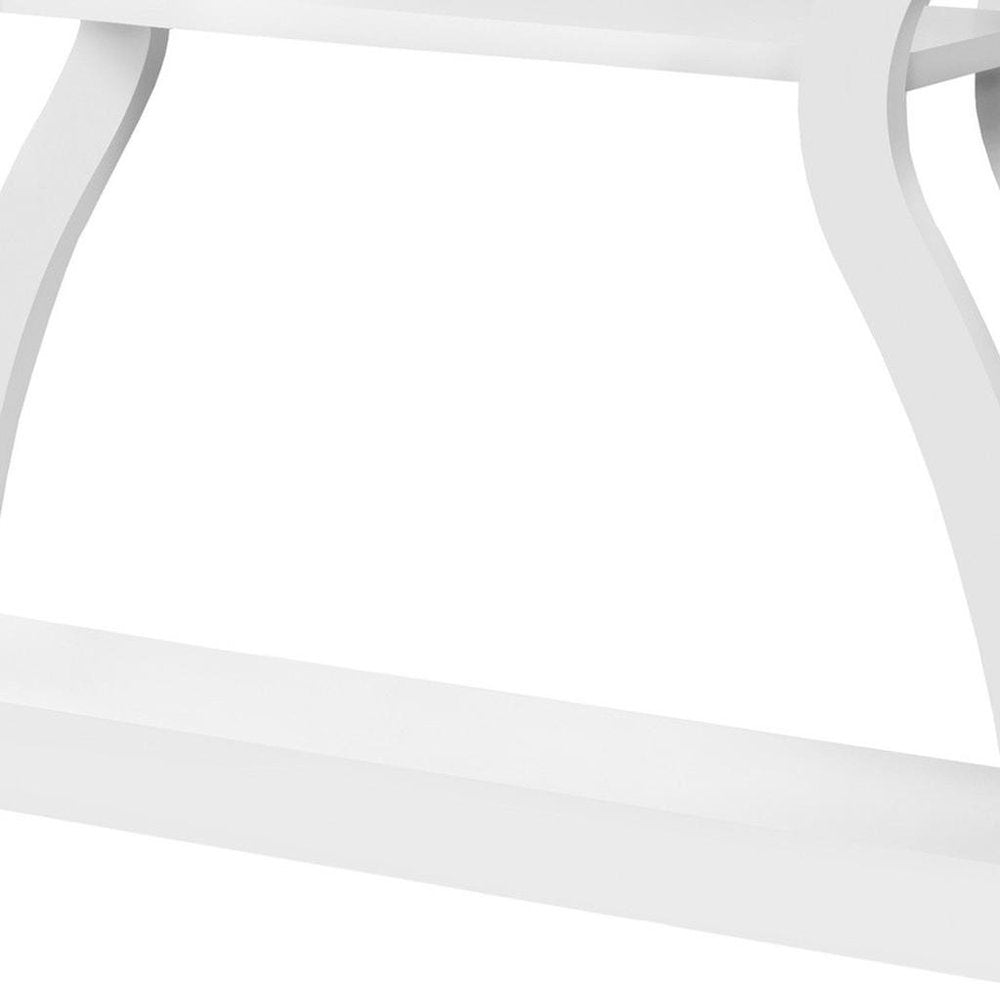 47" White Floor Shelf Console Table With Shelves