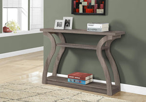 47" Taupe Floor Shelf Console Table With Storage