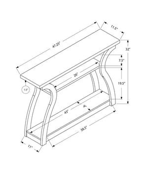 47" Taupe Floor Shelf Console Table With Storage