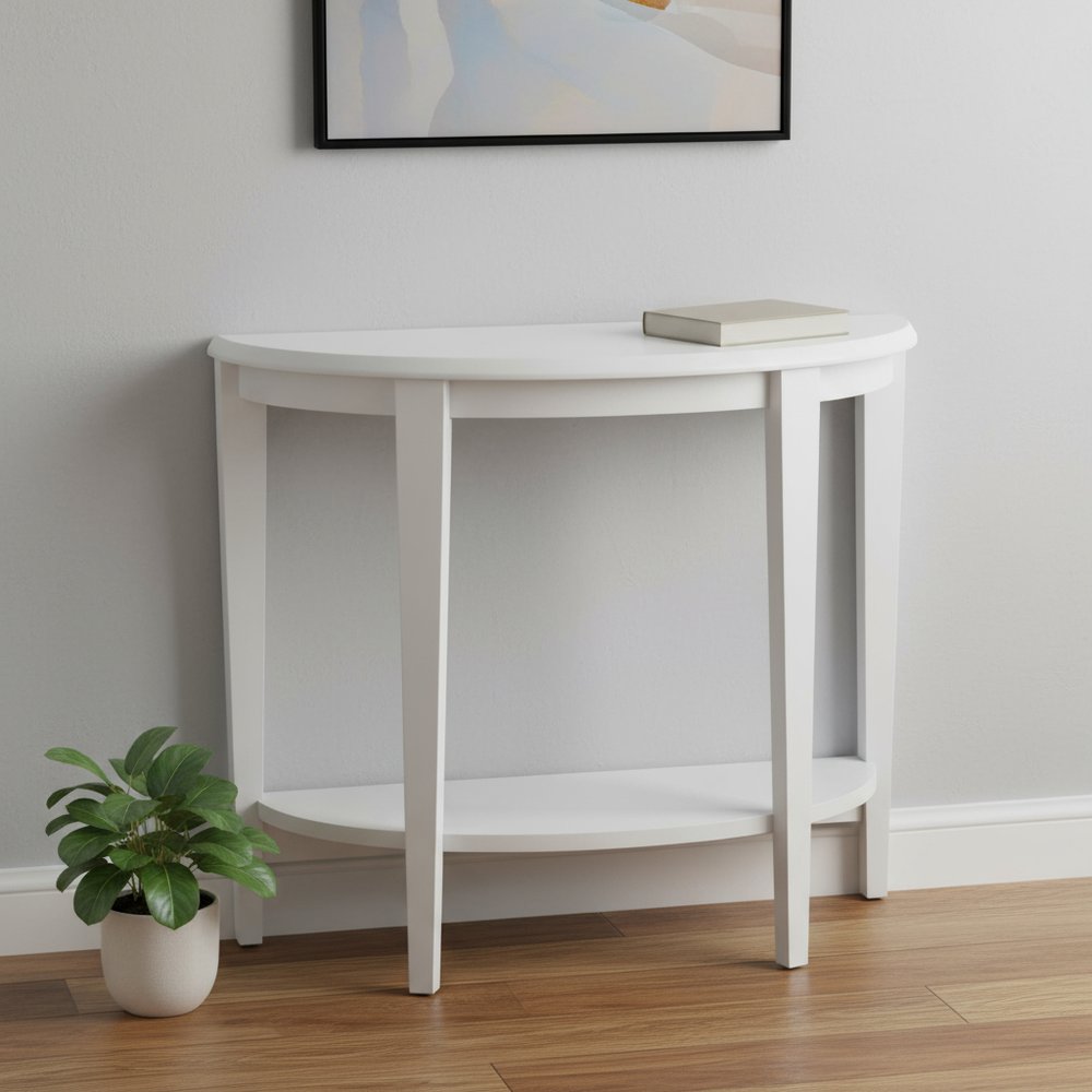 33" White End Table With Shelf