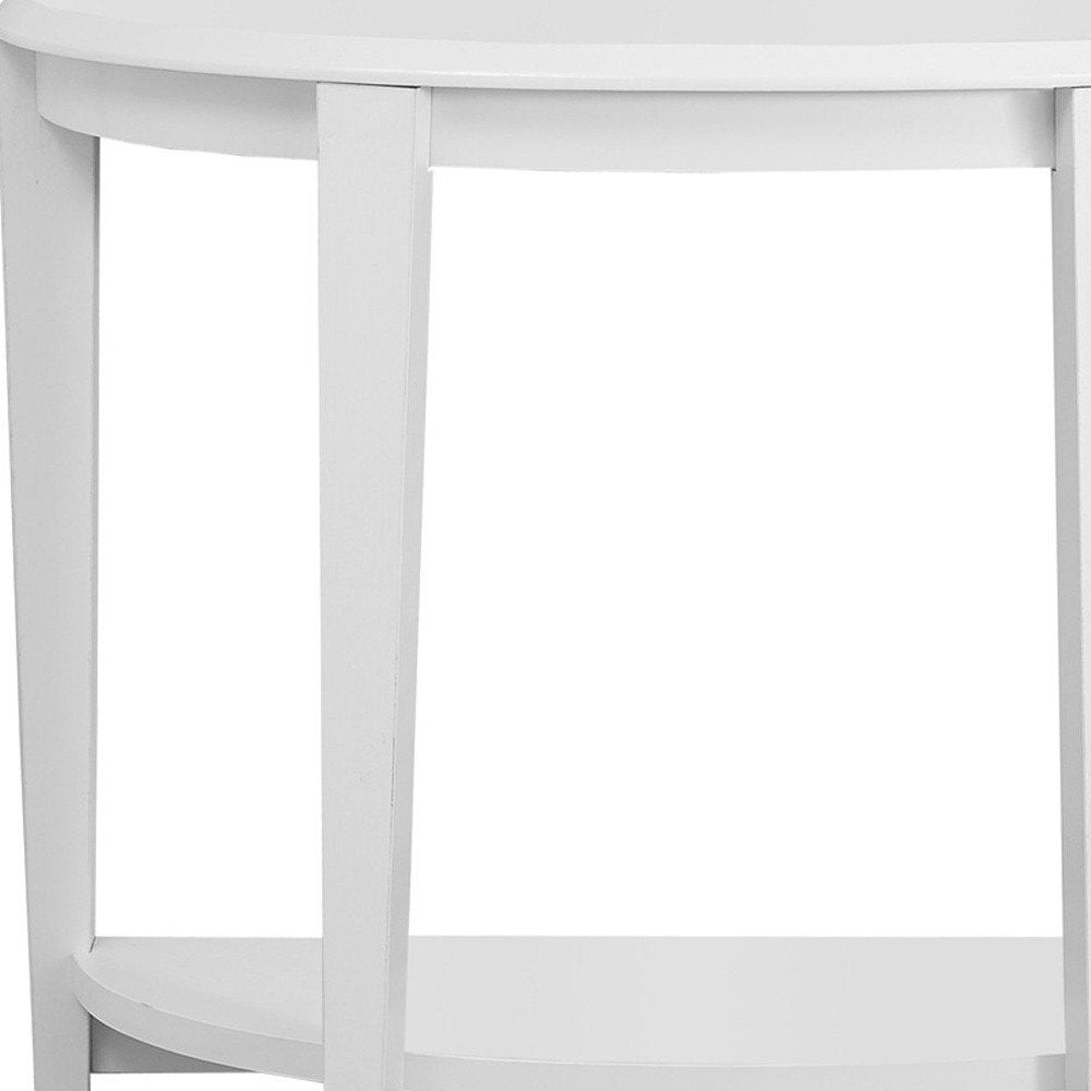 33" White End Table With Shelf