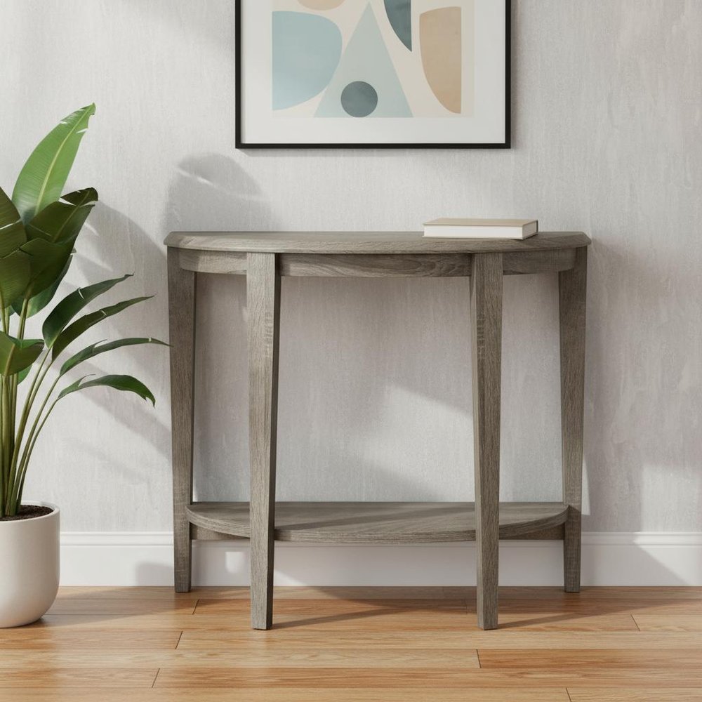 33" Deep Taupe End Table With Shelf