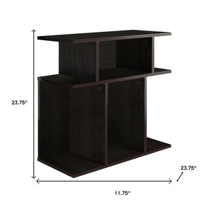 24" Brown Wood End Table With 6