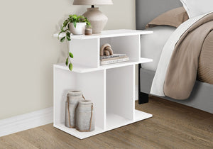 24" White Wood End Table With Six Open Shelves