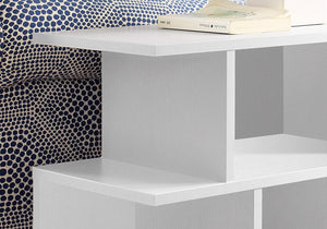 24" White Wood End Table With Six Open Shelves