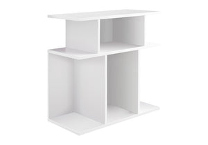 24" White Wood End Table With Six Open Shelves