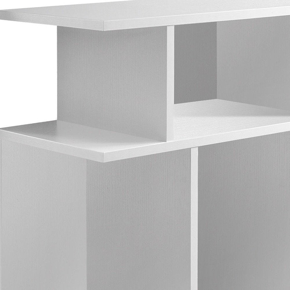 24" White Wood End Table With Six Open Shelves