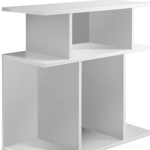 24" White Wood End Table With Six Open Shelves