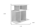 24" White Wood End Table With Six Open Shelves