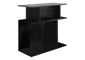 24" Gray and Black Wood Floor Shelf End Table With 6