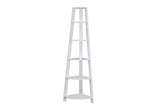 71" Gray Wood Five Tier Corner Bookcase