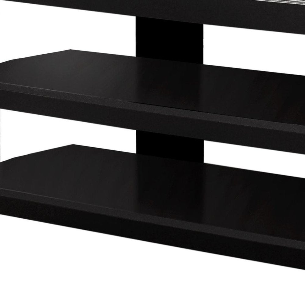 42" Black and Gray Open Shelving TV Stand