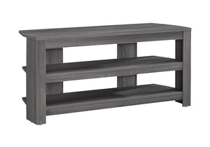 42" Black and Gray Open Shelving TV Stand
