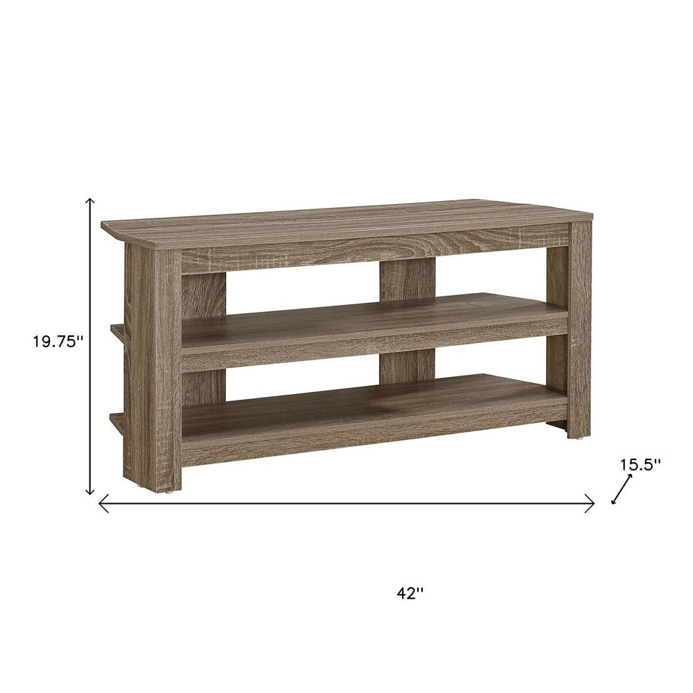 42" Brown Open Shelving TV Stand