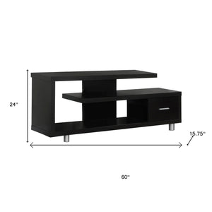 60" White Open Shelving TV Stand