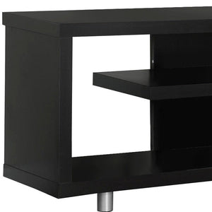 16" Black and Gray Open Shelving TV Stand