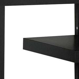 16" Black and Gray Open Shelving TV Stand