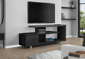 60" White Open Shelving TV Stand