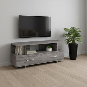 48" Gray Open Shelving Entertainment Center