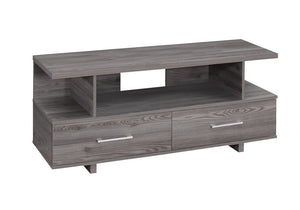 48" Gray Open Shelving Entertainment Center