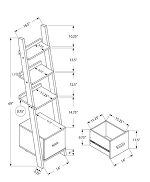 Brown Wood Four Tier Ladder Bookcase