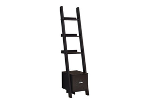 Brown Wood Four Tier Ladder Bookcase