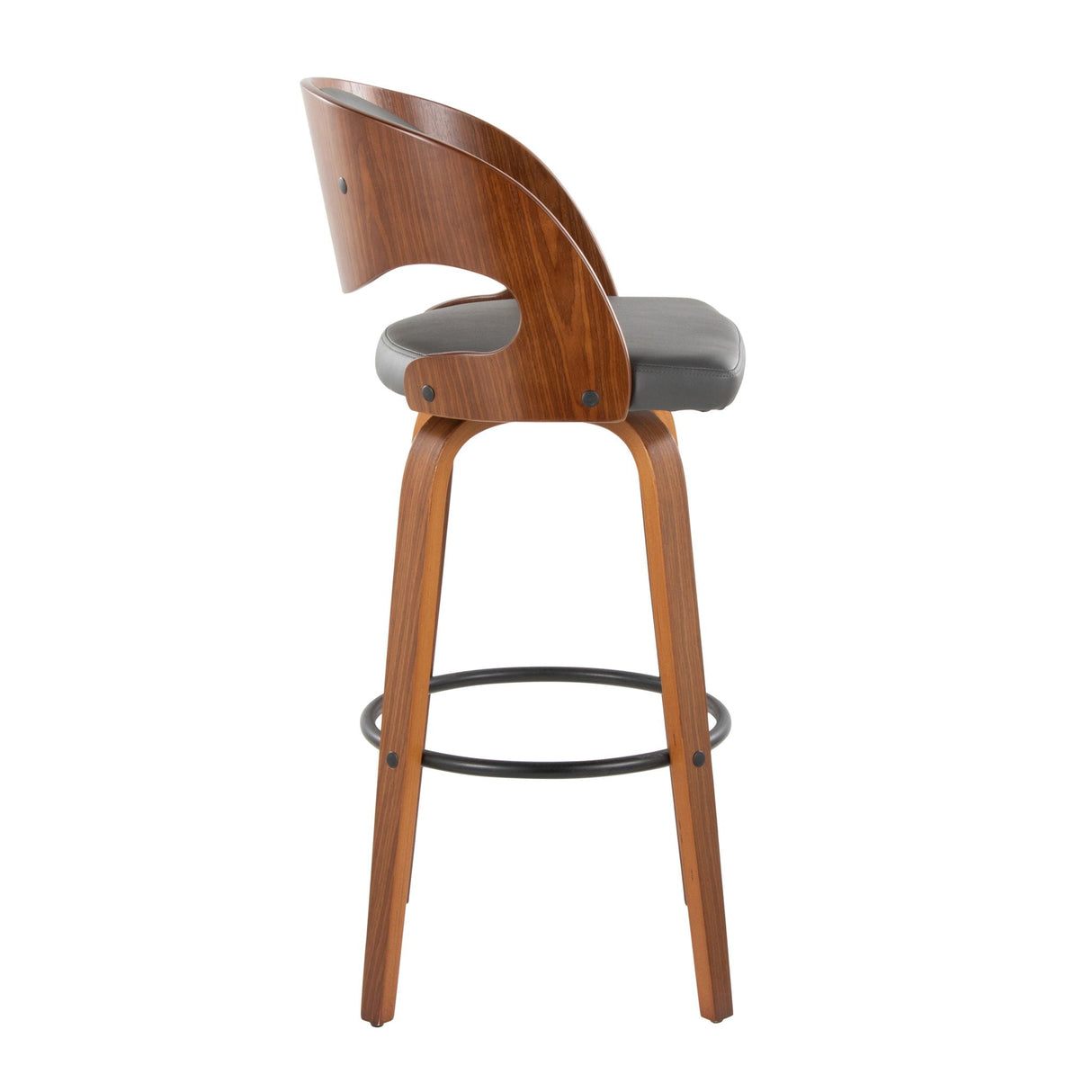 Pino - Mid Century Modern Fixed Height Barstool With Swivel & Round Footrest (Set of 2) by Couch.com