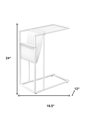 White Modern Metal And Glass Tv Table