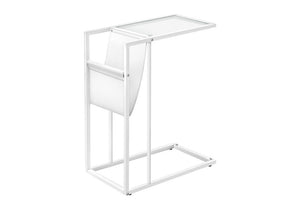 White Modern Metal And Glass Tv Table