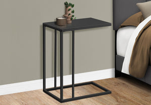 18.25" X 10.25" X 24" Black Metal Tempered Glass Accent Table