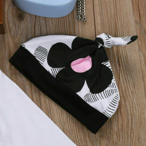 Children's cotton long-sleeved heart-shaped printing three-piece suit