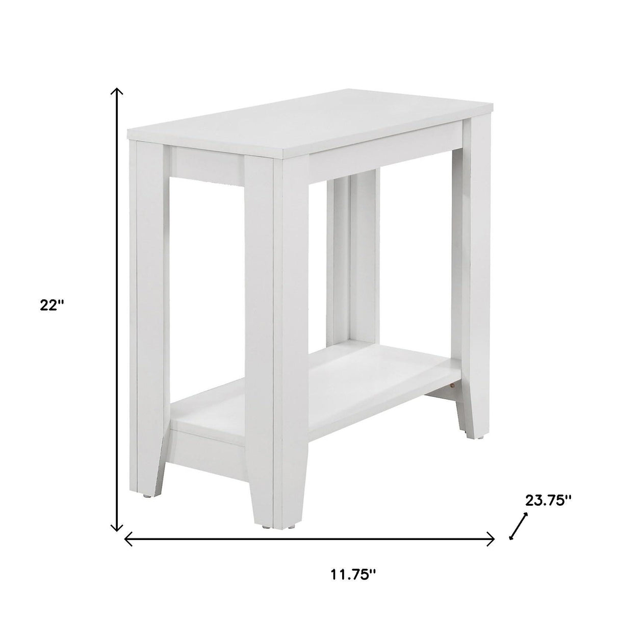 22" Deep Taupe End Table With Shelf