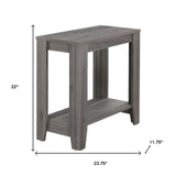 24" Gray Console Table With Storage