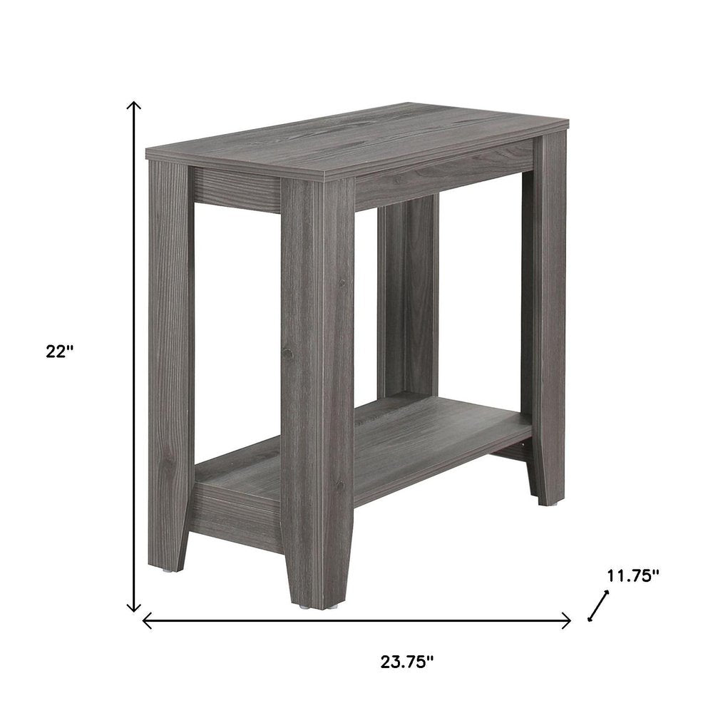 24" Gray Console Table With Storage
