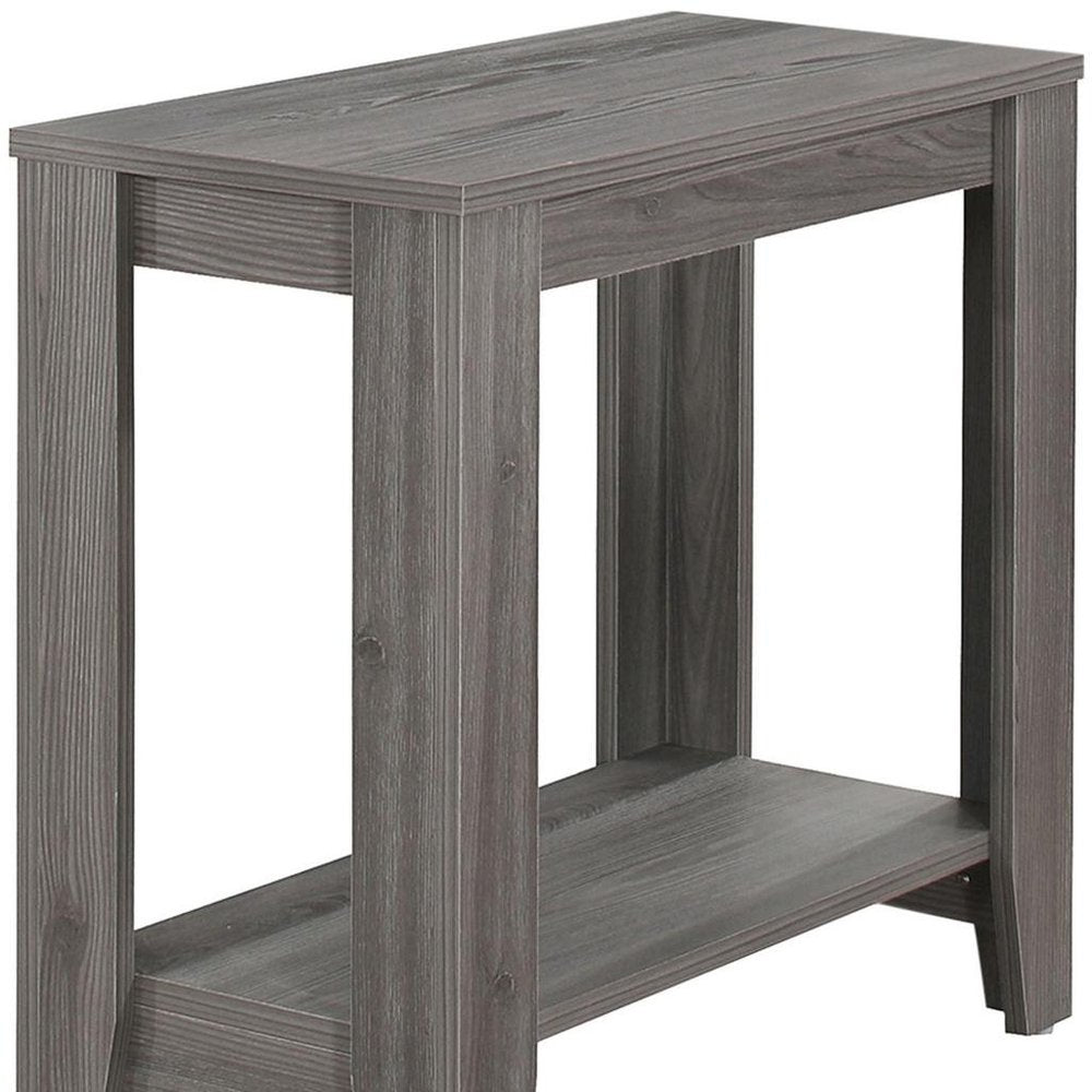 24" Gray Console Table With Storage