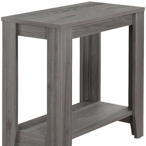 22" Gray Wood End Table With Shelf