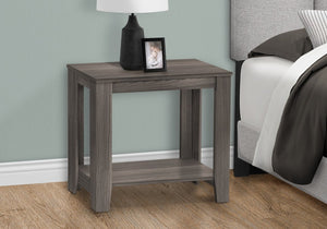 22" Gray Wood End Table With Shelf