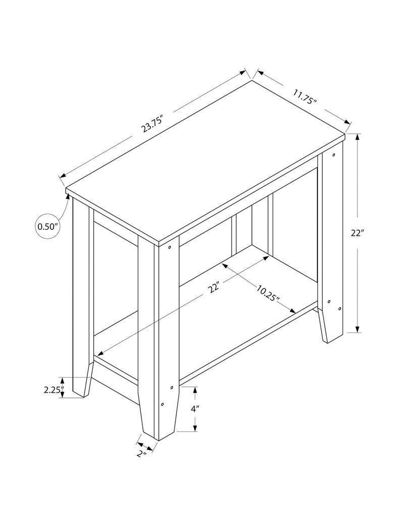 22" Gray Wood End Table With Shelf