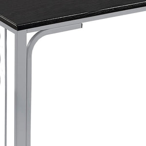16" X 9" X 24.5" Blacksilver Mdf And Metal Accent Table