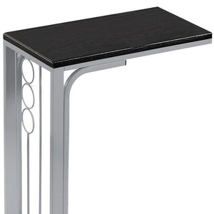 16" X 9" X 24.5" Blacksilver Mdf And Metal Accent Table