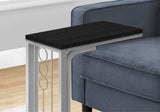 16" X 9" X 24.5" Blacksilver Mdf And Metal Accent Table