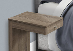 18.25" X 12" X 24" Dark Taupe Finish Hollow Core Accent Table