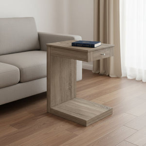 18.25" X 12" X 24" Dark Taupe Finish Hollow Core Accent Table